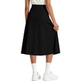 thumbnail image 7 of BRGZLK Kids Girls A Line Skirt Solid Color High Waist Bow Casual Comfortable Elastic Waist Skirt Knee Length Athletic Skirts Black 5-6 Years, 7 of 7