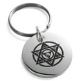 thumbnail image 1 of Stainless Steel Arcanism Magic Rune Engraved Small Medallion Circle Charm Keychain Keyring, 1 of 1