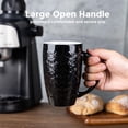 thumbnail image 5 of AmorArc Extra Large Coffee Mugs Set of 6, 20oz Ceramic Tall Coffee Mugs Set with Textured Geometric Patterns for Latte/Tea/Beer/Hot Cocoa, Dishwasher & Microwave Safe, Black, 5 of 8