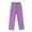 Purple, variant on Ohufall Women's Plus Size Pants Fashion Solid Color Drawstring Elastic Waist Cotton And Linen Pants Casual Straight Trousers