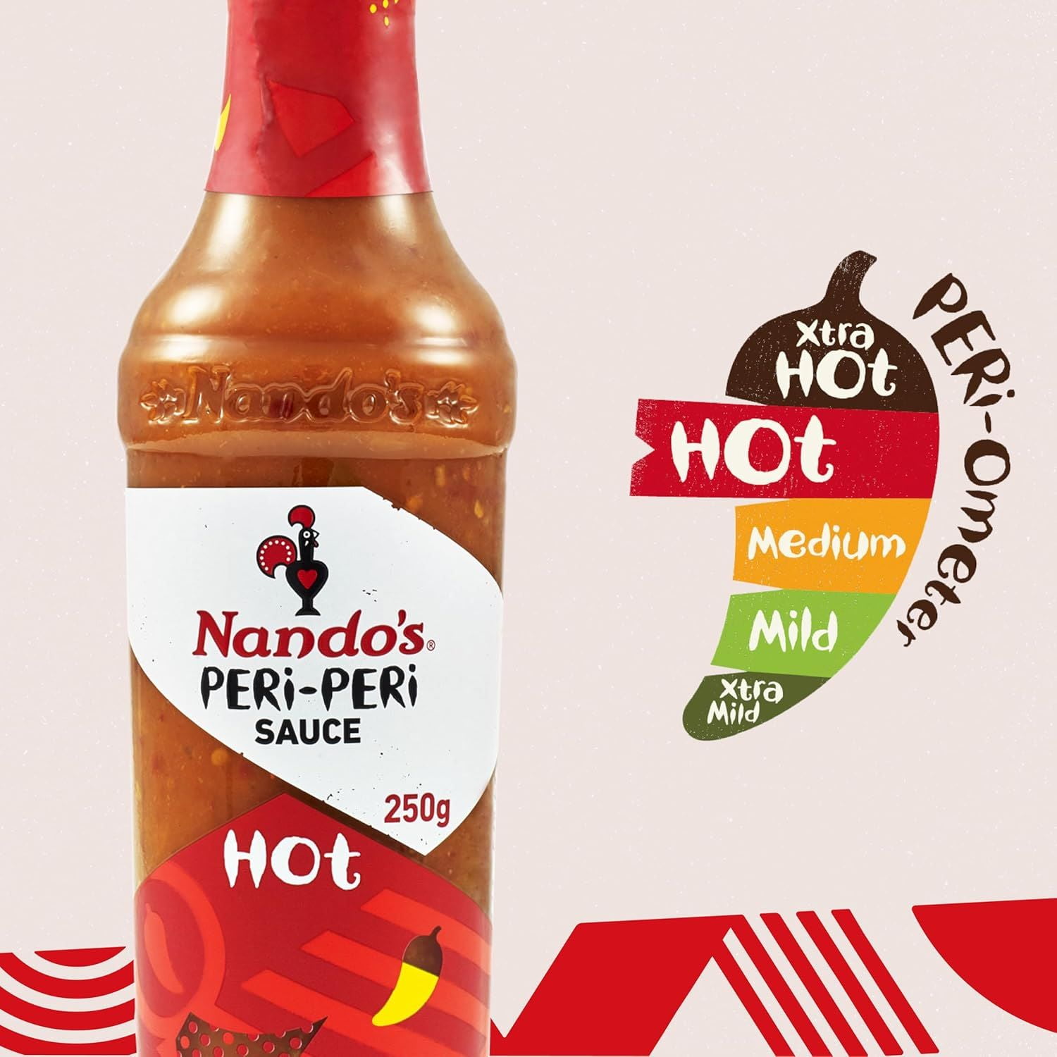 Nando's Hot Peri-Peri Sauce - 125ml (Pack of 6)
