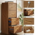 thumbnail image 3 of Tribesigns 4-Drawer File Cabinet, Vertical Filing Cabinet with Lock for A4/F4/Letter/Legal Size Files, Brown, 3 of 8