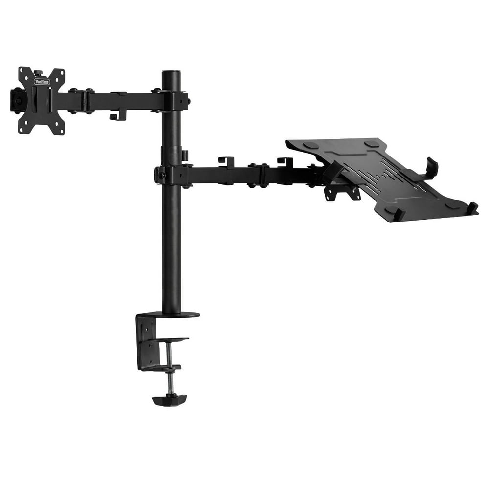VonHaus Dual Monitor Mount and Laptop Shelf Desk Stand Workstation Full