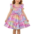 thumbnail image 2 of Piuwrlz Summer Party Play Dress Girls Graphic Dresses Cotton A-Line Princess Skirts Multicolor Size 6 Years, 2 of 6