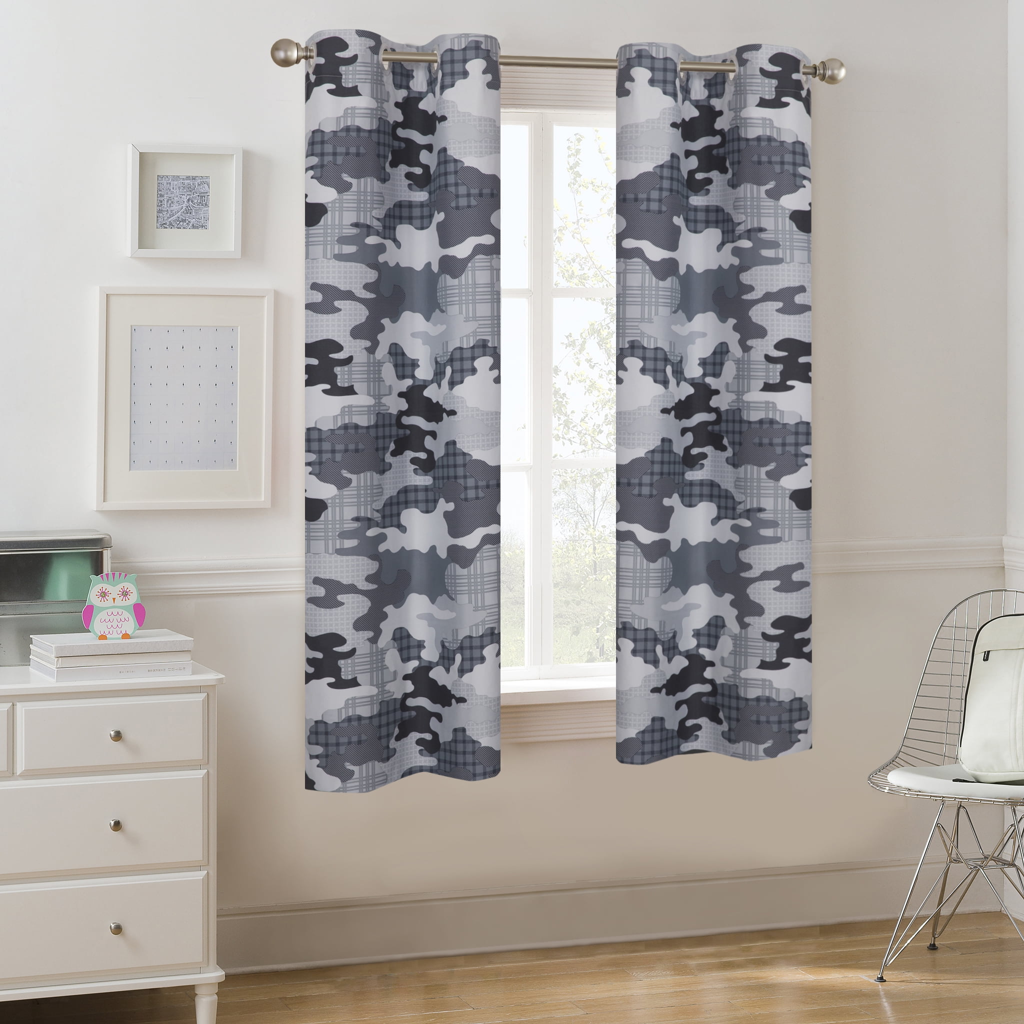 Mainstays Kids Camouflage Room Darkening Bedroom Curtain Walmart Com