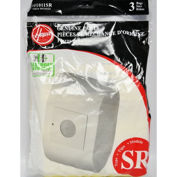 Replacement Part For Hoover Durros Type SR Allergen Filtration Media Paper Vacuum Bags 401011SR