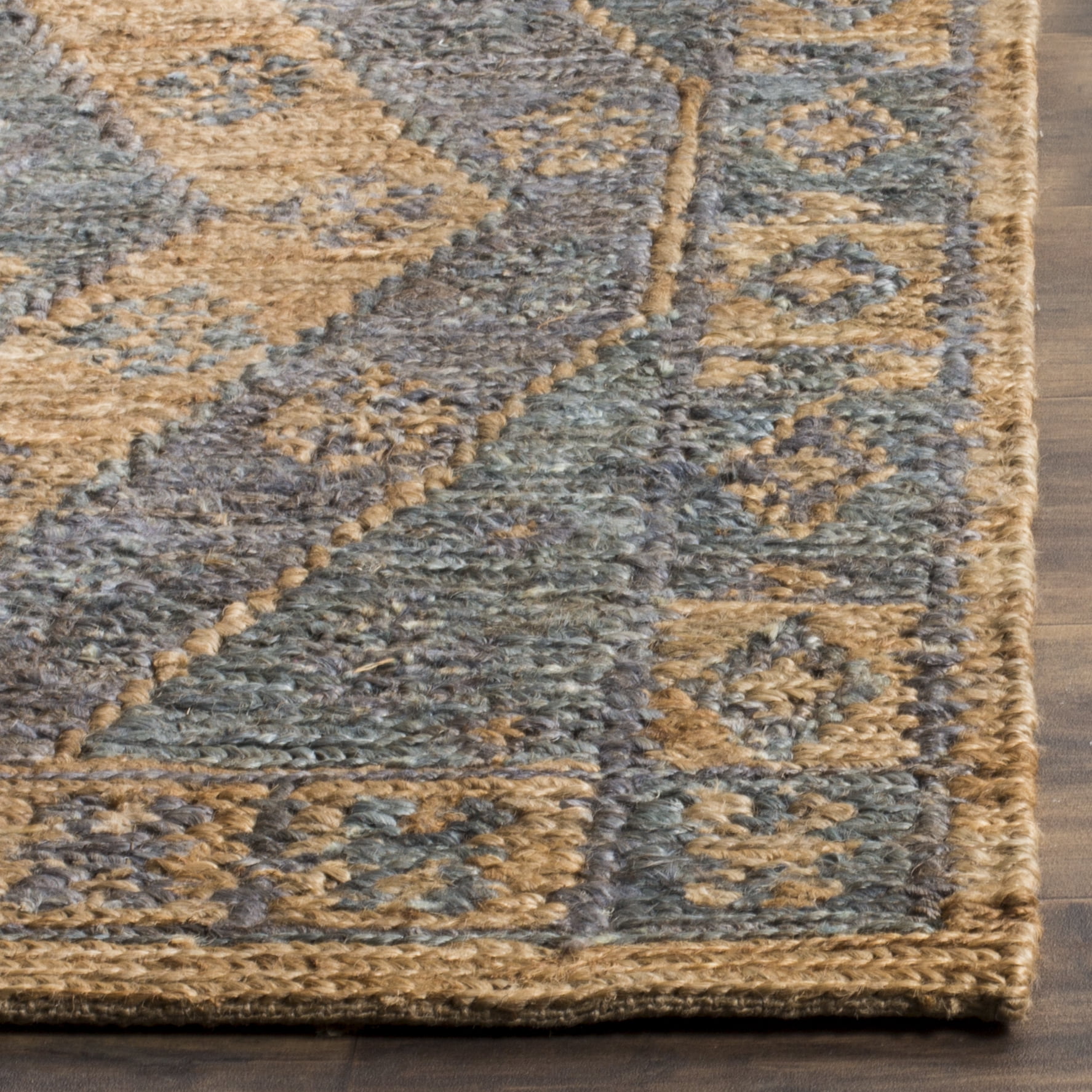 SAFAVIEH Organic Jervis Aztec Braided Jute Area Rug, Slate/Natural, 8' x 10'