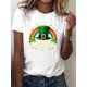 thumbnail image 1 of Women's St. Patrick's Day Leprechaun Hat & Shamrock Graphic T-Shirt - Casual Crew Neck, Short Sleeve Top in Soft Polyester Blend, Machine Washable, Perfect for Spring & Summer Festivities, 1 of 8