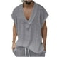 thumbnail image 1 of Camisola de Color Sólido de los Hombres, Ropa Interior de Denim sin Mangas con Cuello en V para Senderismo Y Uso Diario, Ligero Elástico de Fácil Ajuste, 1 of 1