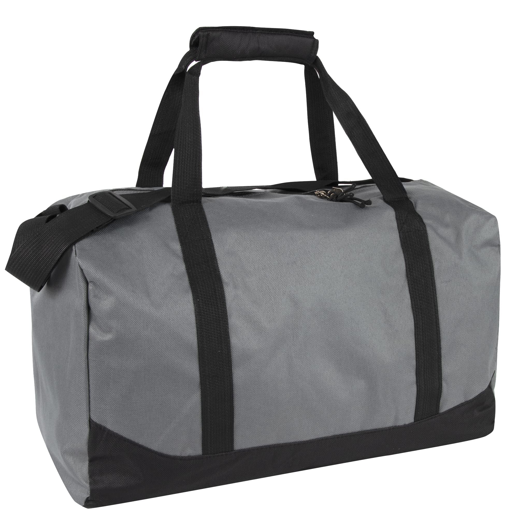 24 Pack 30 Liter Capacity Unisex Duffel Bags with Handle and Luggage Shoulder Strap for Gym, Travel and Commuting in Gray