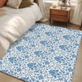 thumbnail image 5 of Ethnic Style Washable Area Rugs 2.7'x5', Medieval Retro Blue Flower Texture Low Pile Throw Living Room Rug Non-Slip Sturdy Edge Binding Carpet for Indoor Entryway Bedside Kitchen, 5 of 9