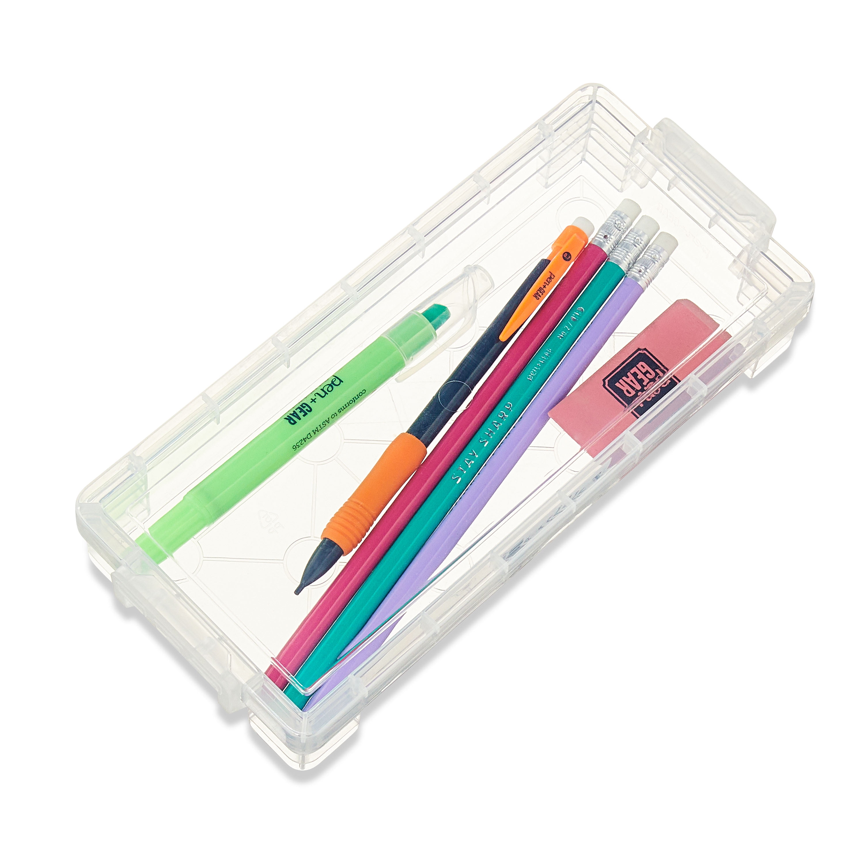 (8 pack) Pen+Gear Slim Plastic Storage Box, Clear Desktop Organizer New, 1 Couner per Pack