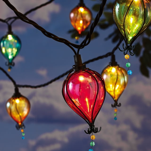 Mainstays Plug-in 10 Count Outdoor Multicolor Tear Drop LED String Lights