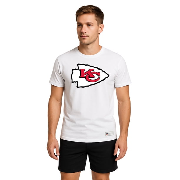 NFL Playera Aficionado Básica Kansas City Chiefs Blanco para Hombre, Talla Chica