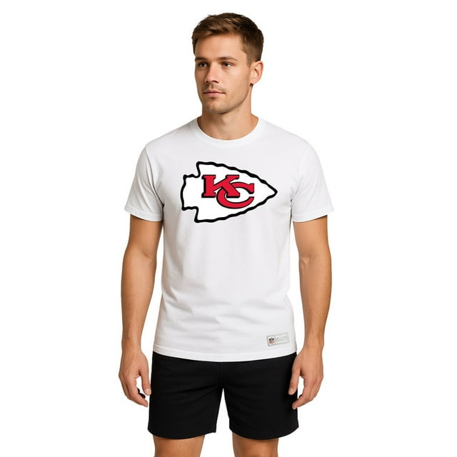 NFL Playera Aficionado Básica Kansas City Chiefs Blanco para Hombre, Talla Grande