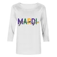 thumbnail image 6 of CYiJun Mardi Gras Clothing,Parade Ready 3/4 Sleeve Top,Lightweight Crewneck Shirt for Mardi Gras Street Celebration, 6 of 6