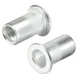 thumbnail image 1 of Unique Bargains #10-24 Écrous à Rivet en Alliage d'Aluminium Tête Plate Filetée Argent 100 Pcs, 1 of 5
