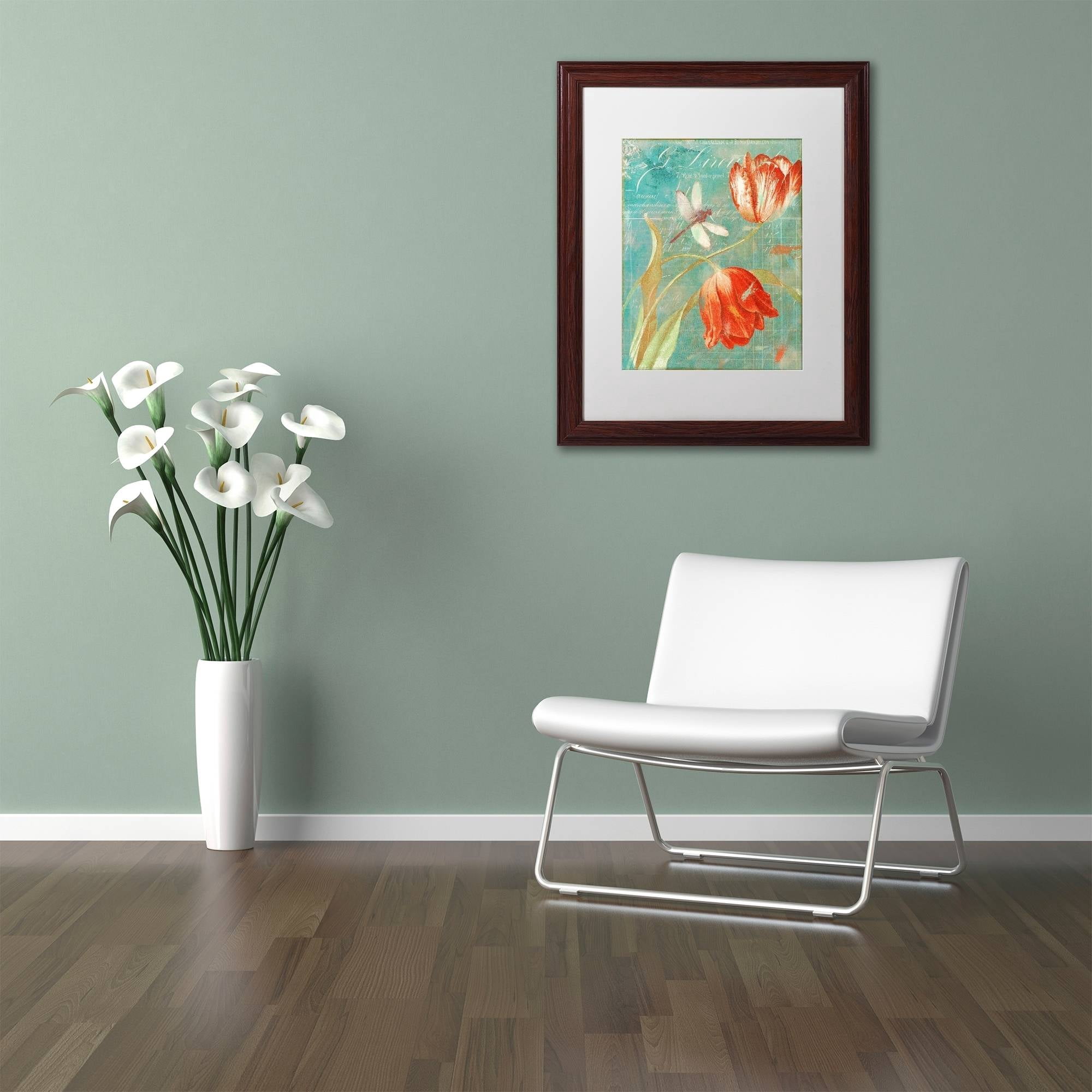 Trademark Fine Art "Mandarin Tulips" Canvas Art by Color Bakery White Matte, Wood Frame