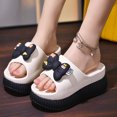 thumbnail image 4 of Women‘s Slippers Solid Color One Line Thick Soles Anti Slip and Wear-resistant Fashionable Simple Indoor Outdoor Beach Sandals, 4 of 7