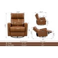 thumbnail image 7 of Genuine Leather Power Swivel Recliner Chair, Glider Electric Rocking Chair for Adults. Nursery Rocker Sofa Chair with Adjustable Headrest for Living Room. Wireless Charging/Type-C&USB, Brown, 7 of 7