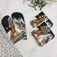 thumbnail image 5 of Funny Astronaut Oven Mitts And Pot Holders Sets of 4 Oven Gloves Set Potholders for Kitchen Cooking Baking Grilling Anti Scald Hot Pads And Heat Resistant, 5 of 6