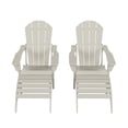 thumbnail image 5 of WestinTrends Malibu Outdoor Lounge Chair Set, 4-Pieces Adirondack Chair Set of 2 with Ottoman, All Weather Poly Lumber Patio Lawn Folding Chair for Outside Pool Beach, Sand, 5 of 10