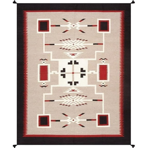 Pasargad Home Tuscany Collection Reversible Wool Mocha Area Rug- 8' 1'' X 9'10''