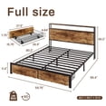 thumbnail image 4 of Lifezone Full Bed Frame with Headboard and Storage,2-Tier Storage Headboard & Foot-Board Drawers, Rustic Brown, 4 of 8