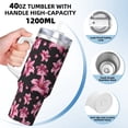 thumbnail image 3 of Sikiie Lilies Flowers Insulated Stainless Water Bottle Lid Travel Mug Cup Insulated Tumblers Cup 40oz Ice Bully With Handle, 3 of 8