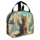 thumbnail image 2 of Fotbe Sunshine Cloud Cute Cat Bolsa Térmica con Estampado y Forro de Aluminio Grueso Bolsa de Almuerzo con Bolsillo Frontal para Hombres y Mujeres, Ideal para Trabajo, Escuela, 2 of 8