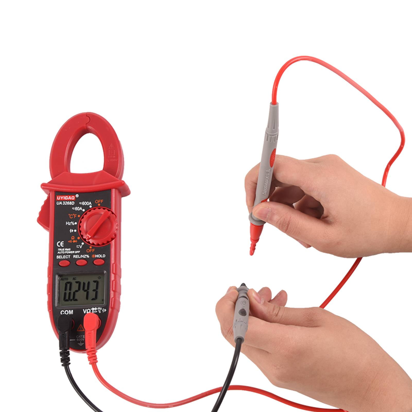 DAWOT Digital Clamp Meter TRMS 6000 Counts, Clamp Multimeter AC/DC Voltage Clamp Meter 600A AC/DC Current Meter Auto-ranging Measures Resistance, Capacitance, Temperature, Diodes, Continuity