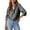 Dark Gray, variant on WTOBBY Women's Denim Long Sleeve Shirt with Pocket, Casual Comfort Fit Top, Classic Button Front Blouse, Versatile Fall Layering Piece,Black L