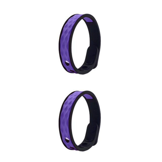 Qarigey de silicona para viajar, senderismo, acampar, deportes, brazalete antiestático, decoración ajustable, joyería, regalo de Tipo 2 Púrpura 2piezas
