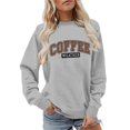 thumbnail image 2 of Coffee Weather Sweatshirts for Women 2025 Fall Winter Long Sleeve Crewneck Cute Coffee Sweatshirt Pullover Tops, 2 of 5