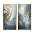 thumbnail image 2 of Designart "Fractal Spiral Cosmic Bliss II" Fractals Framed Wall Art Set Of 2 - Transitional Blue Frame Gallery Set For Office Decor, 2 of 6