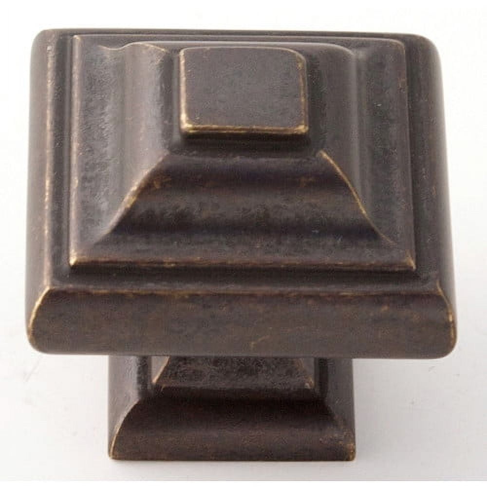 Geometric 1.25" Square Knob, Bronze