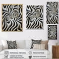 thumbnail image 4 of Designart "In Black and White Opt Art Exploration II" Abstract Floater Framed Canvas Print, 4 of 7