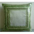 thumbnail image 3 of Cushion Covers, Green Decorative Pillow Covers 16x16 inch (40x40 cm), Silk Throw Pillows, Bordered, Sequins Embellished, Modern Decorative&nbsp;Toss Halloween Decorations - Green Envy, 3 of 3