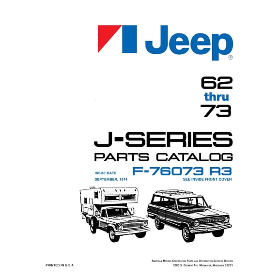 Detroit Iron OEM 1962 - 1973 Jeep J-Series (Gladiator, Wagoneer) Parts Catalog - F-76073 R3