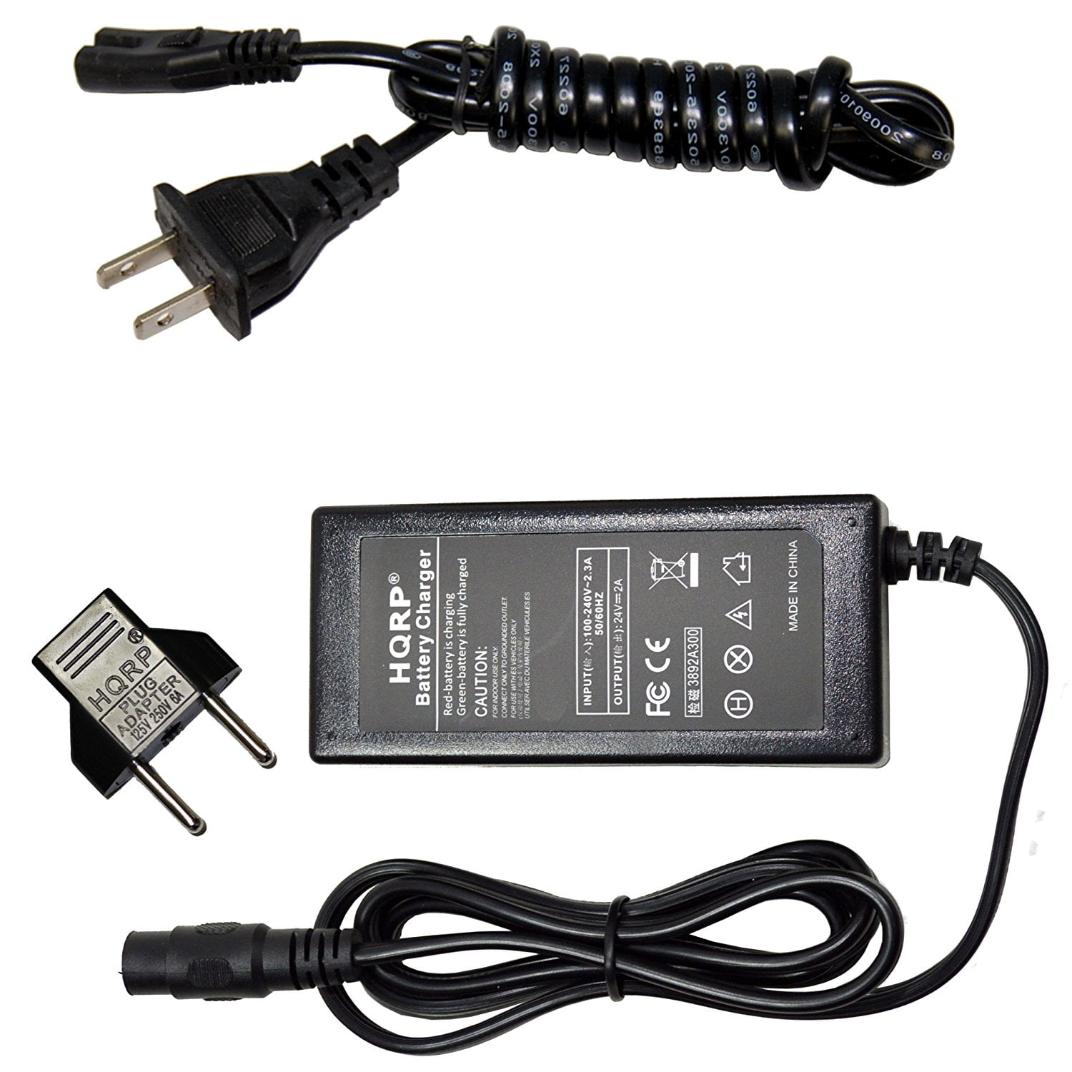 HQRP 24 Volt 3-Prong Fast Battery Charger Razor Qili QL-09009-B2401500H Replacement, Adapter Supply Cord Electric Scooter HQRP Euro Plug Adapter - Walmart.com
