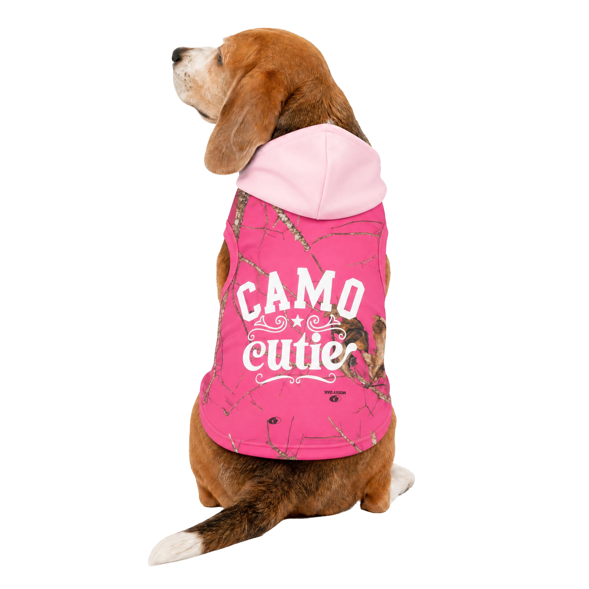 Mossy Oak Camo Cutie Fall Dog Hoodie, Pink, Medium