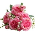 thumbnail image 2 of SPRING PARK 1Pc 5-Head Fake Roses for DIY Wedding Bouquets Centerpieces Arrangements Party Baby Shower Party Home Decorations, 2 of 7