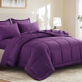 thumbnail image 3 of RUIKASI 7 Pieces Purple Full Bed Comforter Set with Sheets - Bed in a Bag with Comforter and All Season Sheets, Pillowcases, 3 of 10