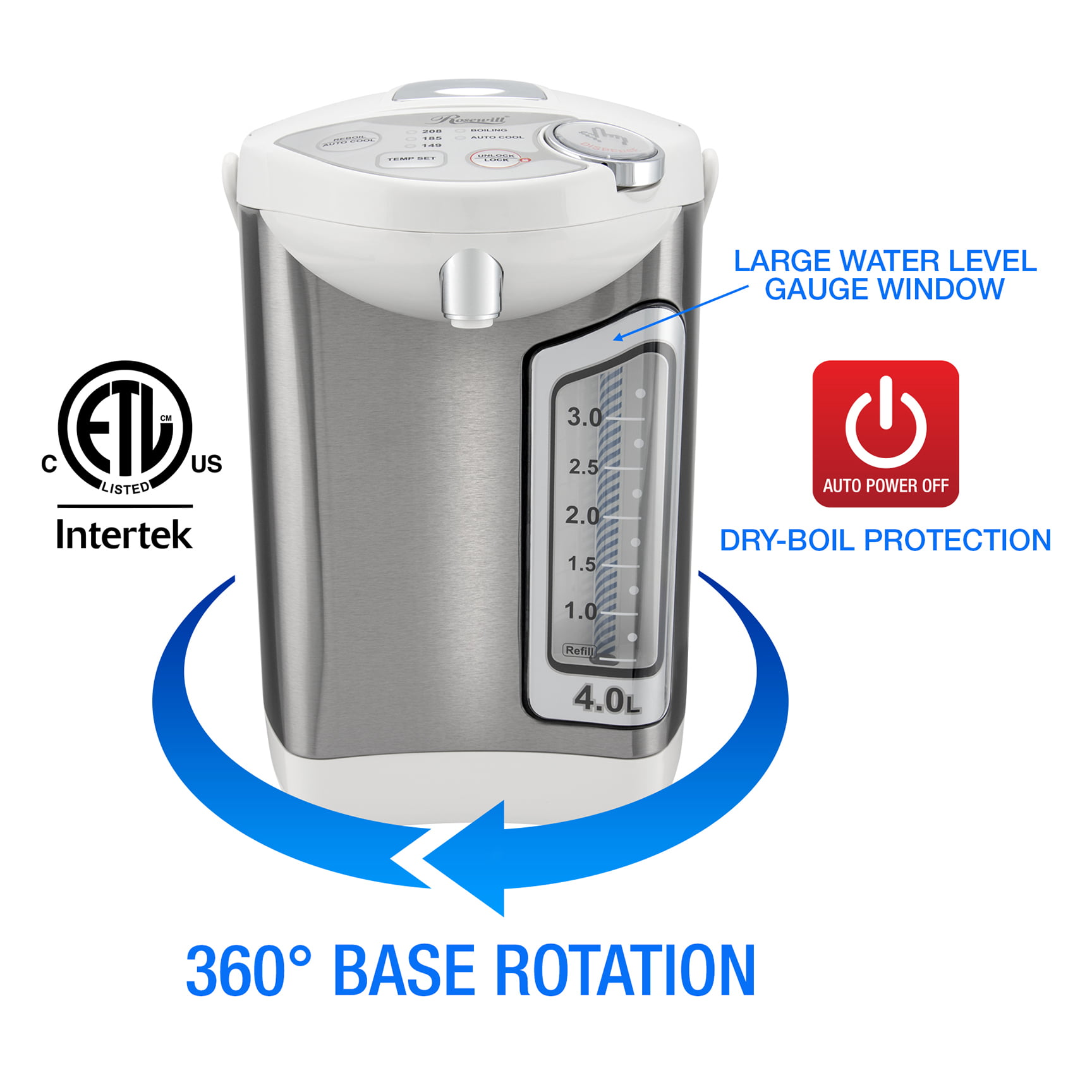 NeweggBusiness - Rosewill Electric Hot Water Boiler and Warmer, Hot Water  Dispenser with Night light, Dual Dispense Speed, Stainless Steel, 4.0-Liter  (1 Gallon), RHAP-16001