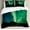Fern Green Dark Blue, variant on Aurora Borealis Duvet Cover Set, Wooden Bridge Solar Sky Scenic Radiant Rays Arctic Magic Scenery, Decorative 3 Piece Bedding Set with 2 Pillow Shams, Calking Size, Fern Green Dark Blue, by Ambesonne