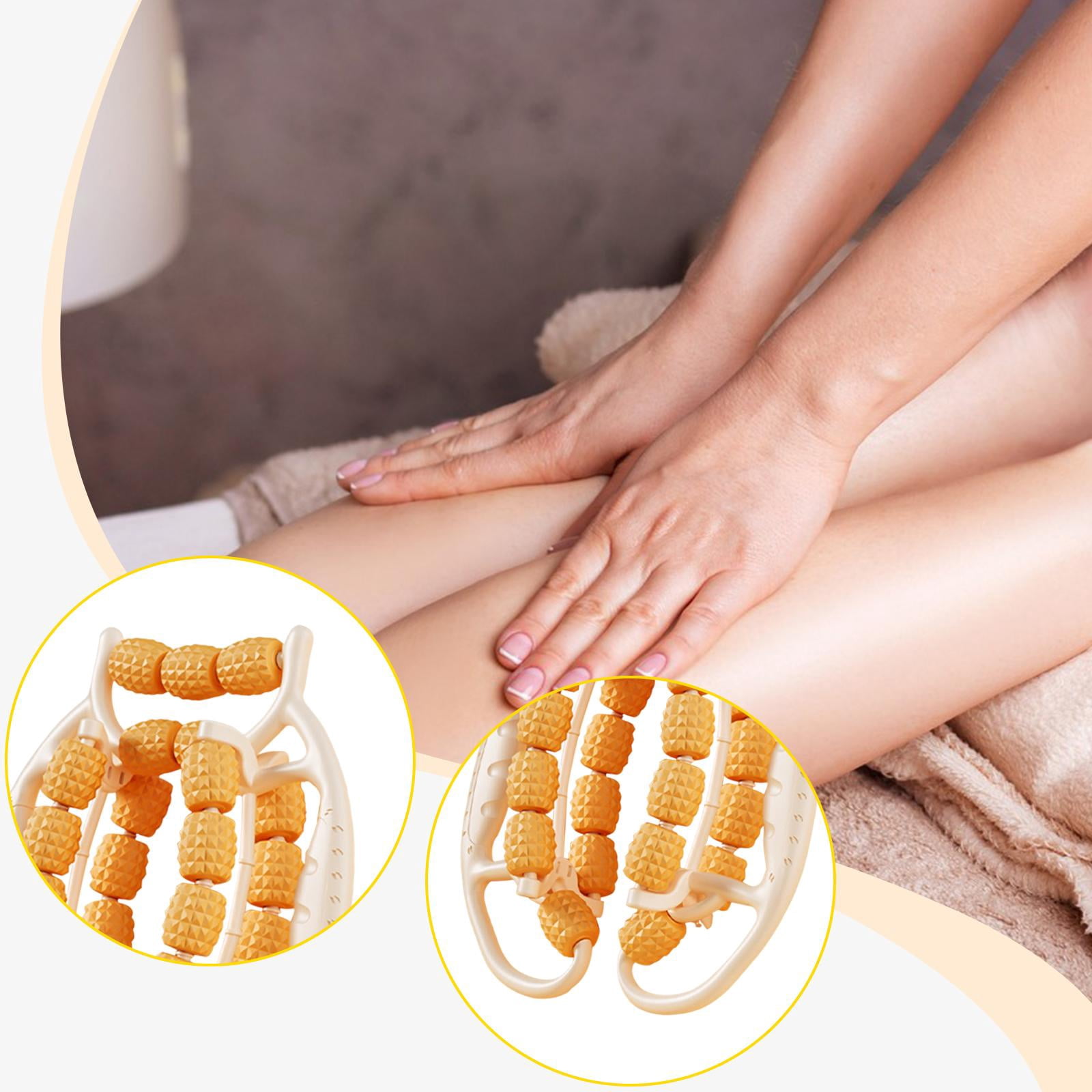 Dualoai Fascia Muscle Relax Roller Massagers Circular Leg Clamps for Hands Shoulders Orange