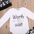 thumbnail image 1 of 3Pcs Newborn Baby Boys Cotton Romper Tops+Long Pants Hat Outfits Clothes Set, 1 of 4