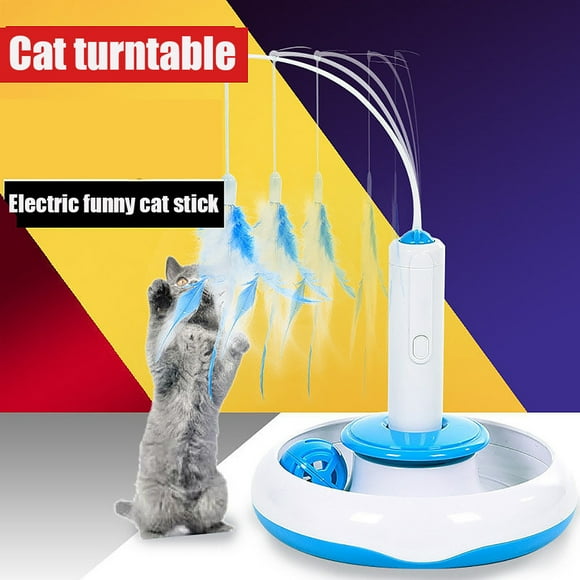 DHGDJ54G Teaser Cat Toy For Multifunction Interactive Rotating Pet Funny Bowl Cat Worm for Cat Interactive