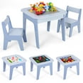 thumbnail image 2 of TLSUNNY Kids Table and 2 Chairs Set with Storage, Toddler Activity Table Set, Blackboard, Whiteboard & Building Blocks Tabletop, for Kids Ages 3+, 2 of 10
