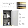 thumbnail image 3 of Contemporary Medicine Cabinet with Mirror, Wall Mounted Bathroom Storage Adjustable Shelf, Reversible Door for Hallway, Grey, 3 of 5